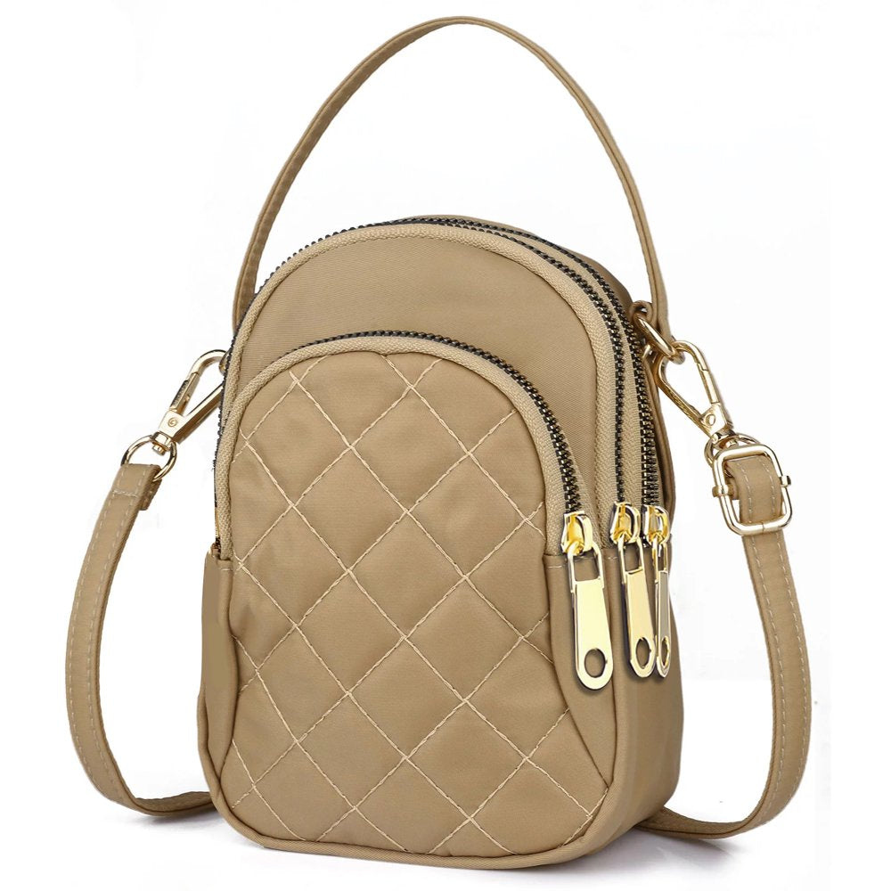 Quilted Cell Phone Purse, Multi-Pockets Crossbody Phone Pouch Bag with Adjustable Strap and Headphone Hole for Women